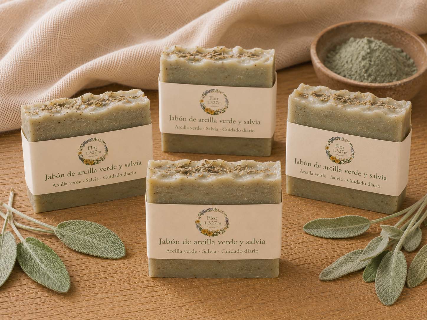 Jabón de arcilla verde y salvia